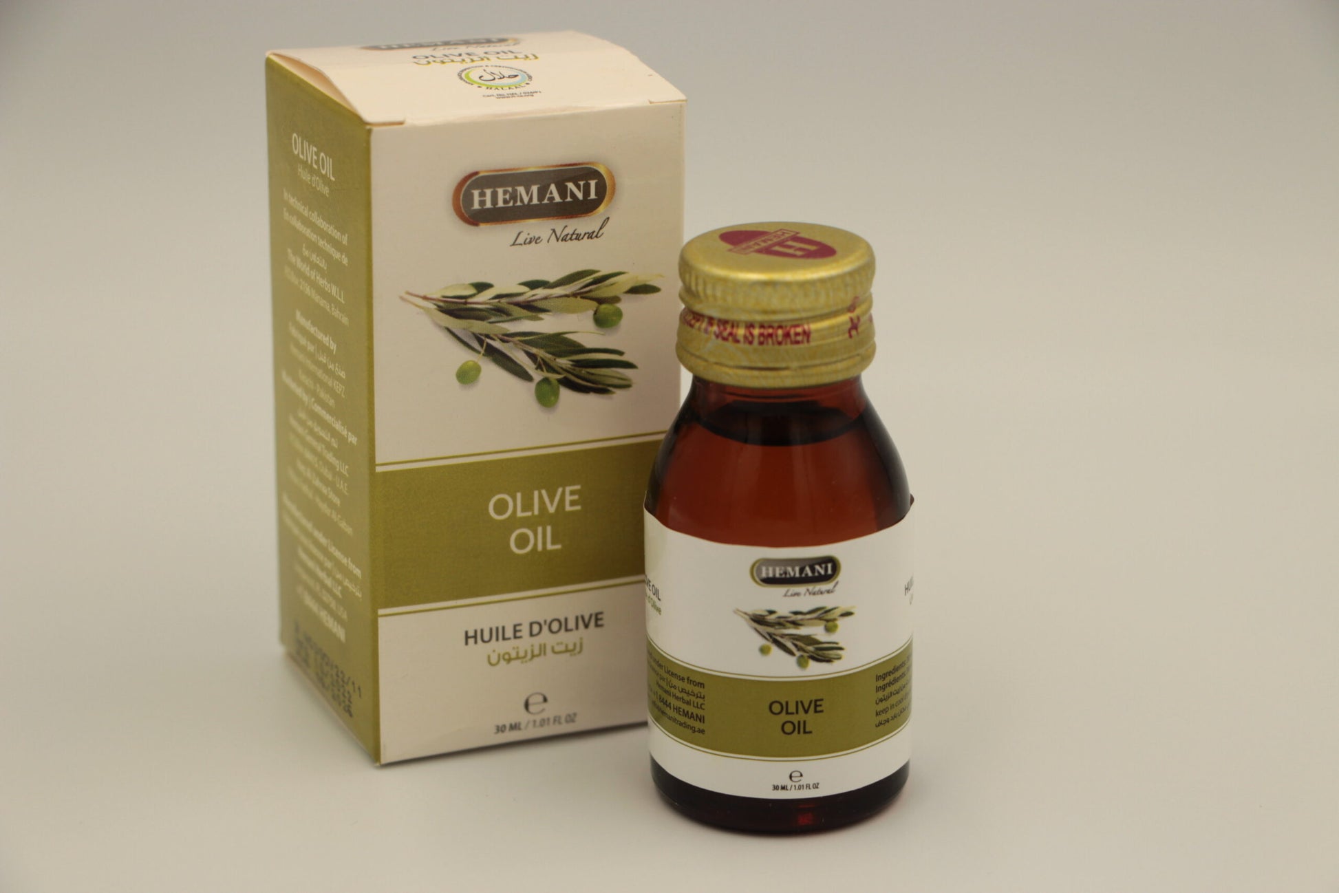 Huile d'olive 30ml Hemani